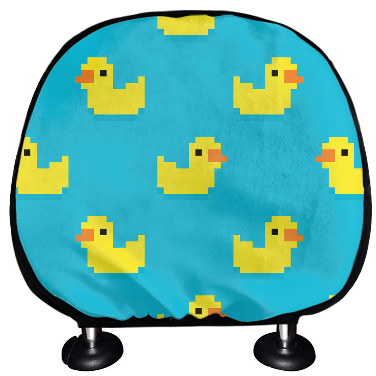 8-Bit Rubber Duck Pattern Print Car Headrest Covers