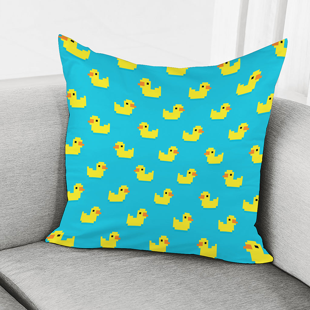 8-Bit Rubber Duck Pattern Print Pillow Cover