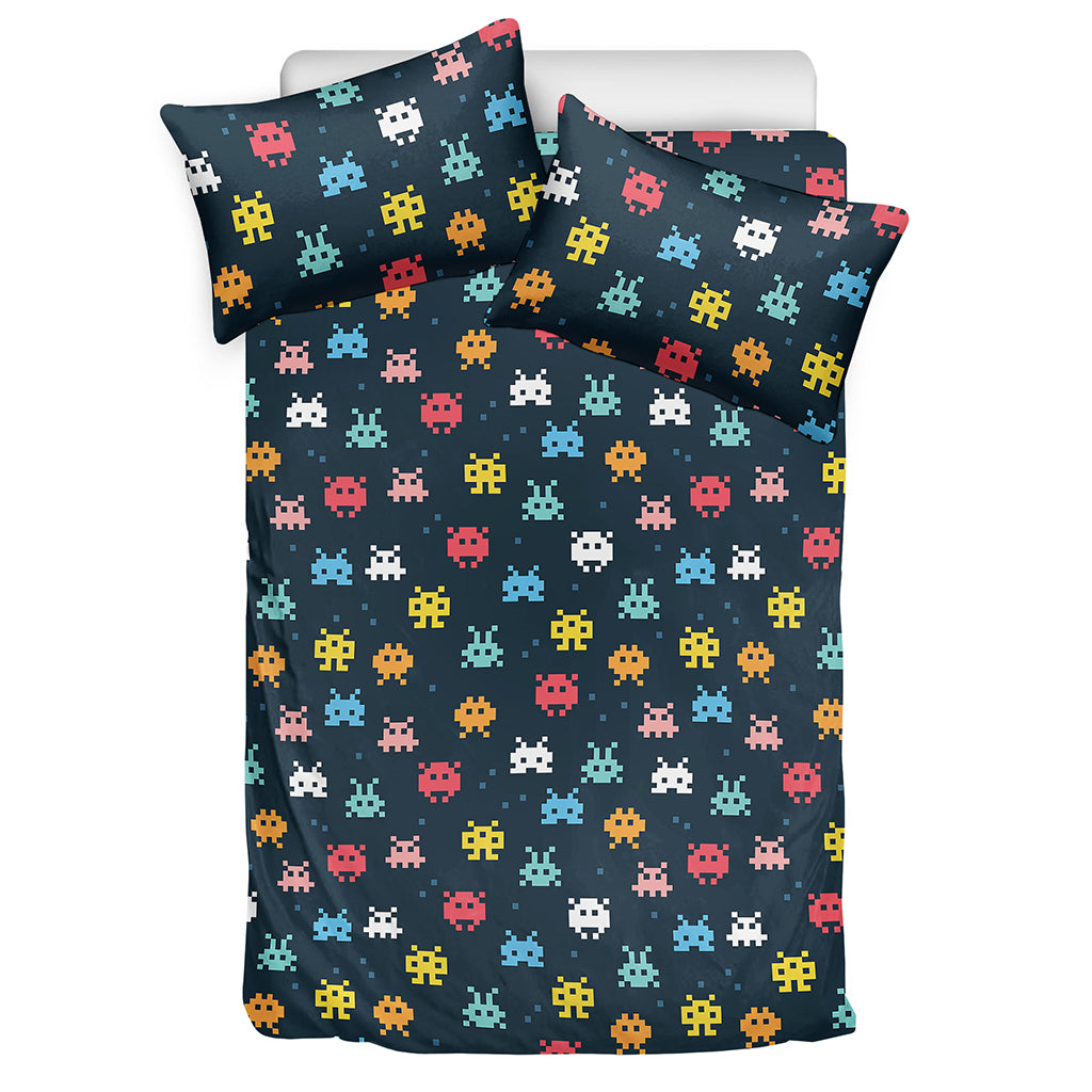 8-Bit Video Game Monsters Pattern Print Duvet Cover Bedding Set