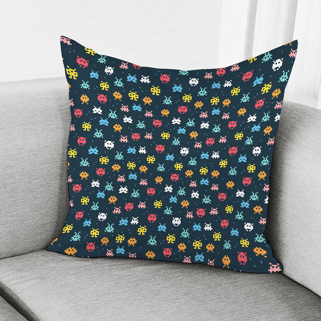 8-Bit Video Game Monsters Pattern Print Pillow Cover