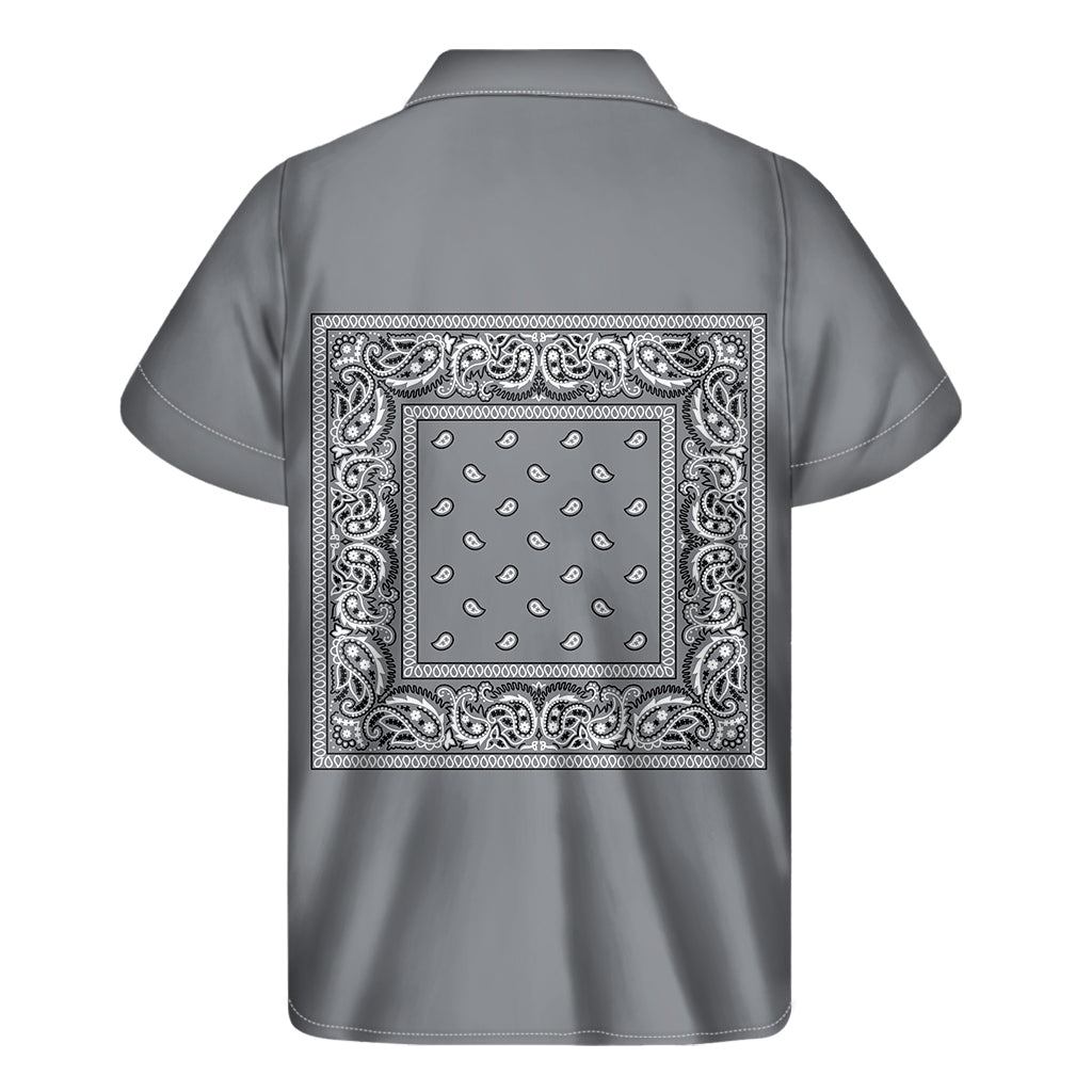 Grey Bandana Men's Short Sleeve Shirt