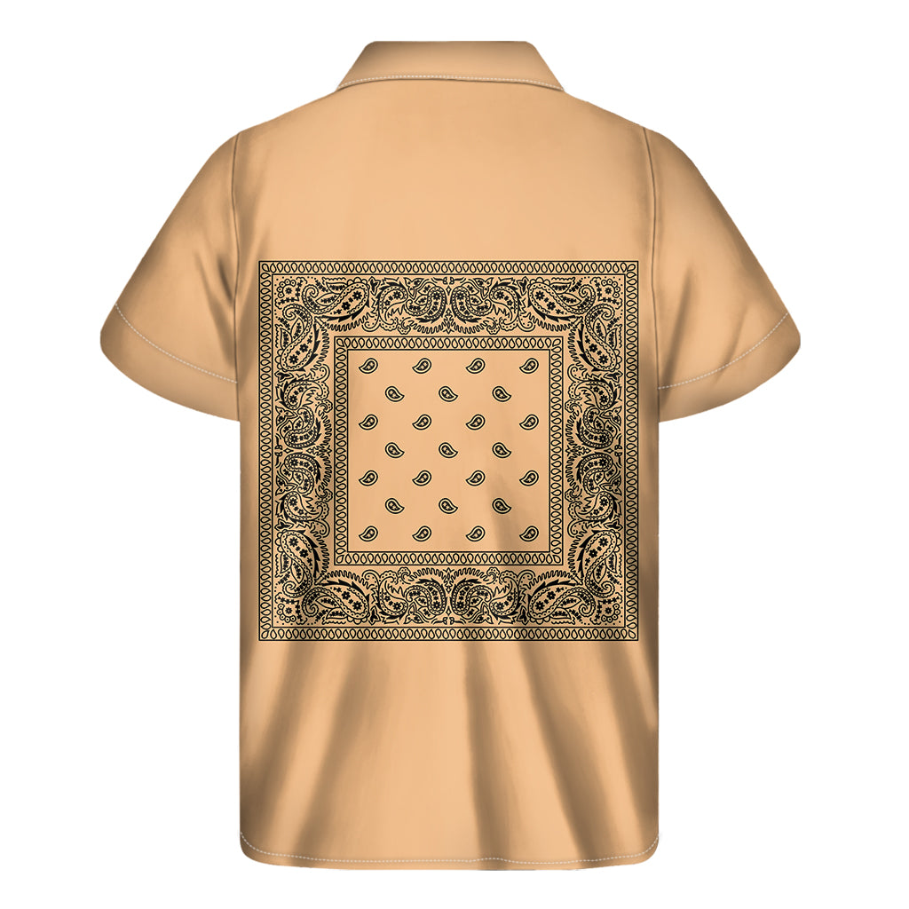 Pastel Orange Bandana Men's Short Sleeve Shirt