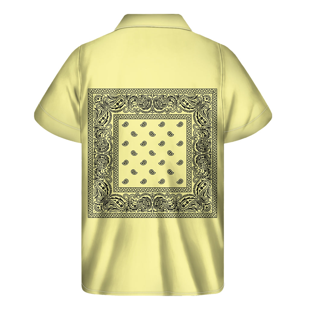 Pastel Yellow Bandana Men's Short Sleeve Shirt