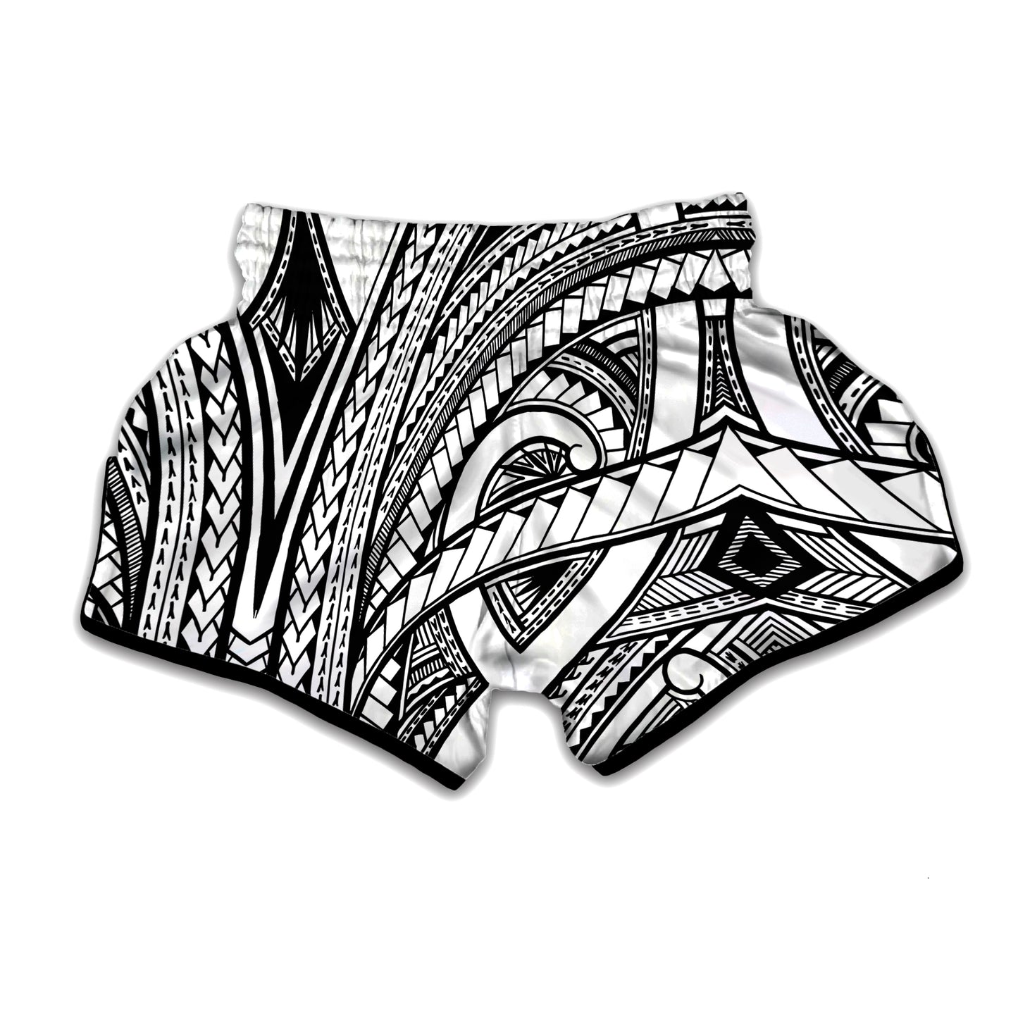 Traditional Fijian Tattoo Print Muay Thai Boxing Shorts