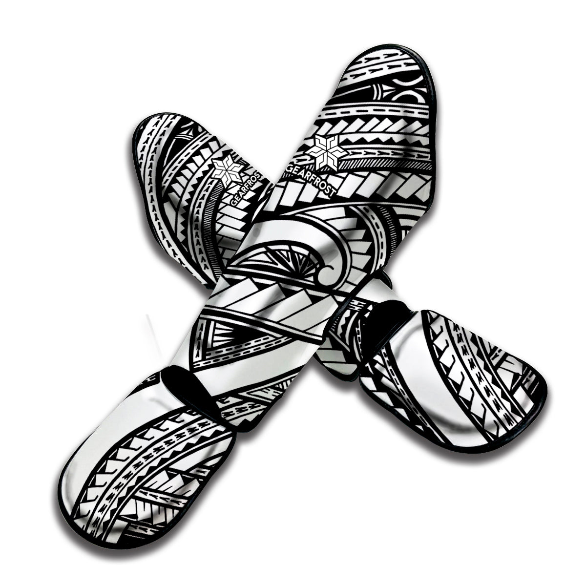 Traditional Fijian Tattoo Print Muay Thai Shin Guards