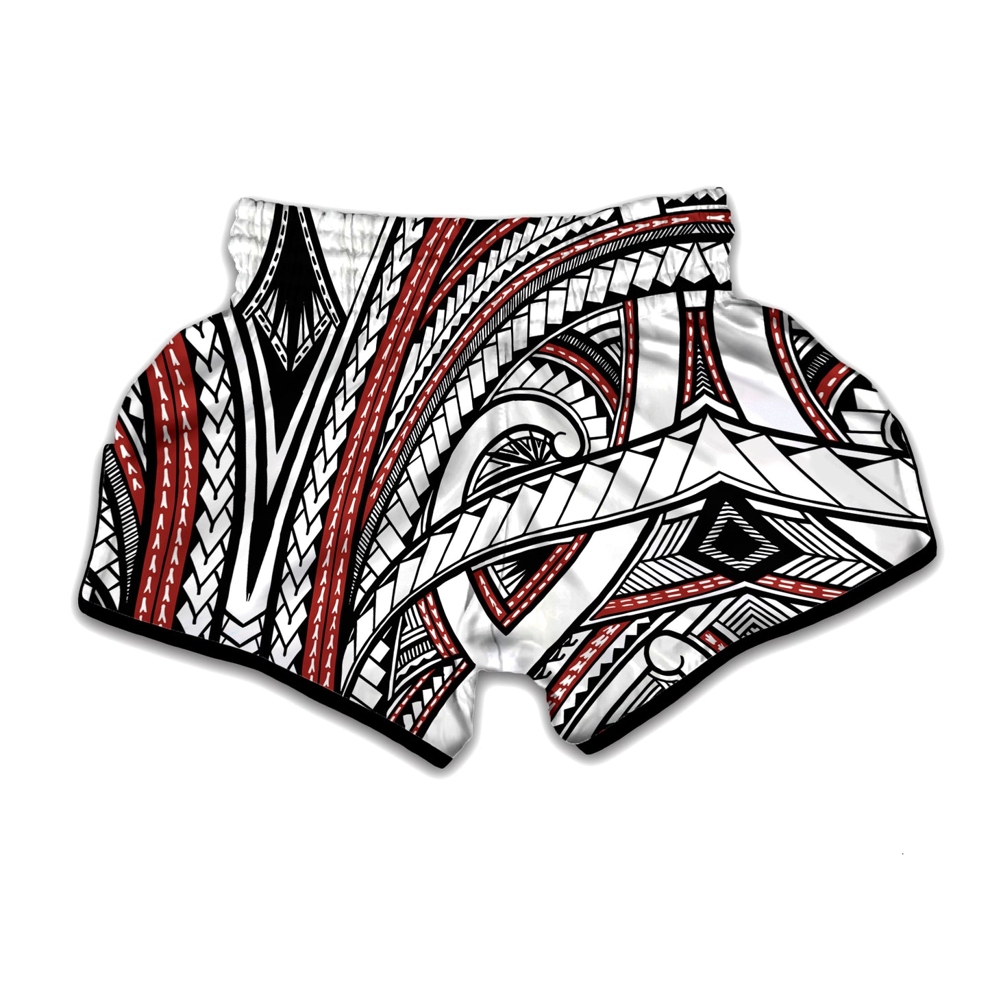 Tribal Fijian Tattoo Print Muay Thai Boxing Shorts