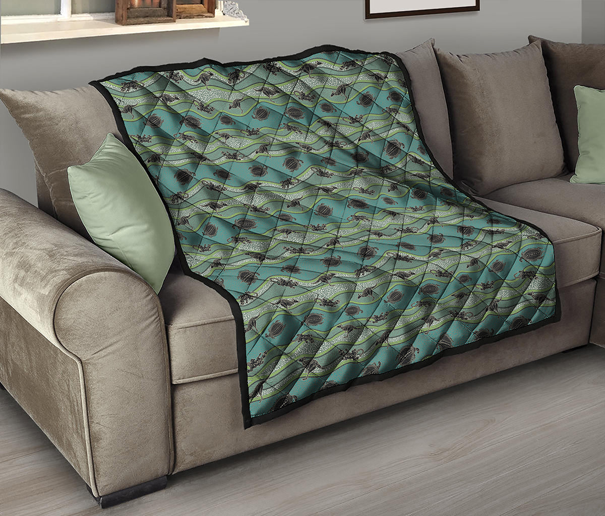 Aboriginal Animals Pattern Print Quilt