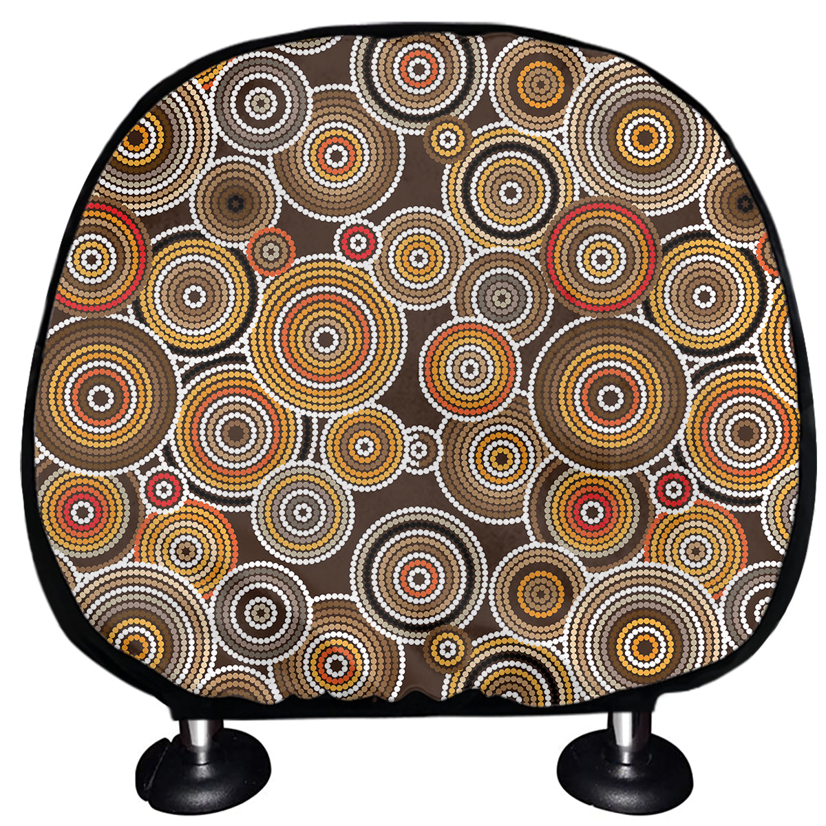 Aboriginal Art Dot Pattern Print Car Headrest Covers