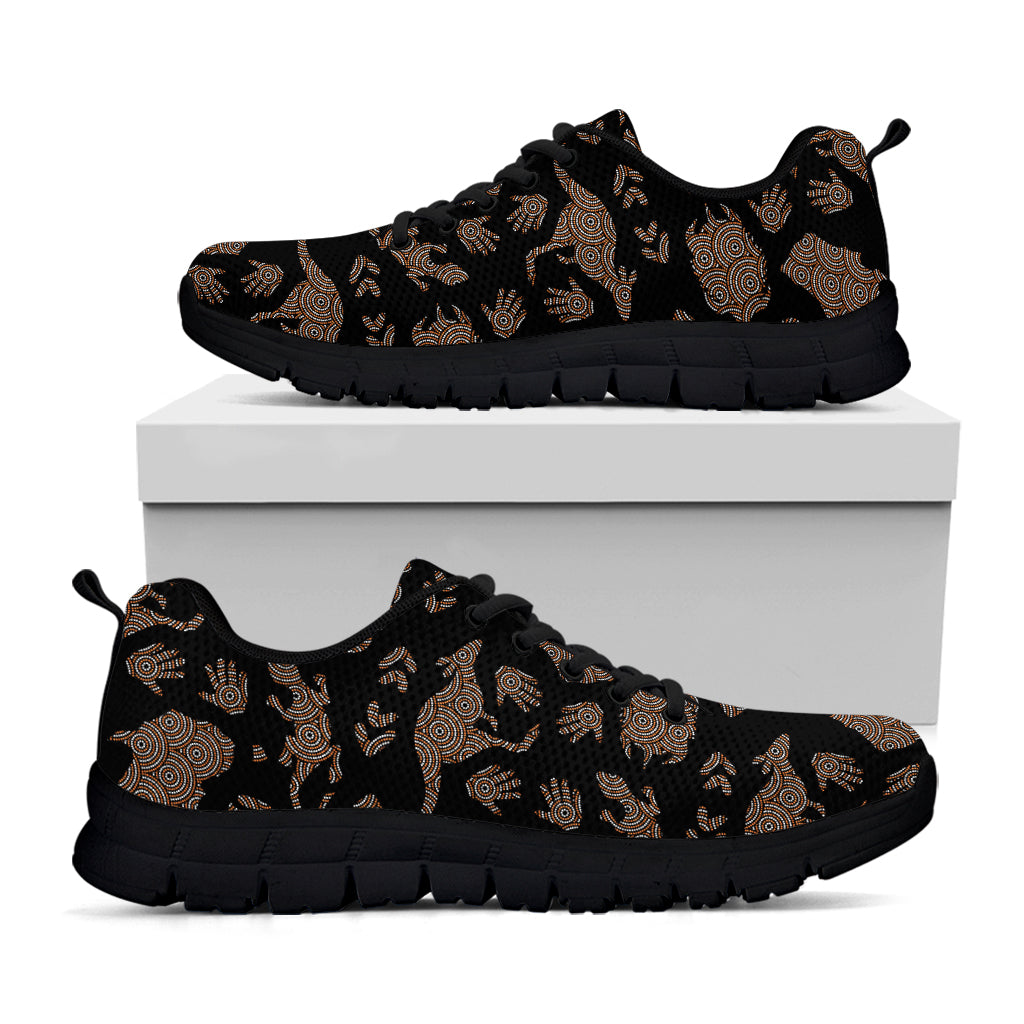 Aboriginal Australian Pattern Print Black Sneakers