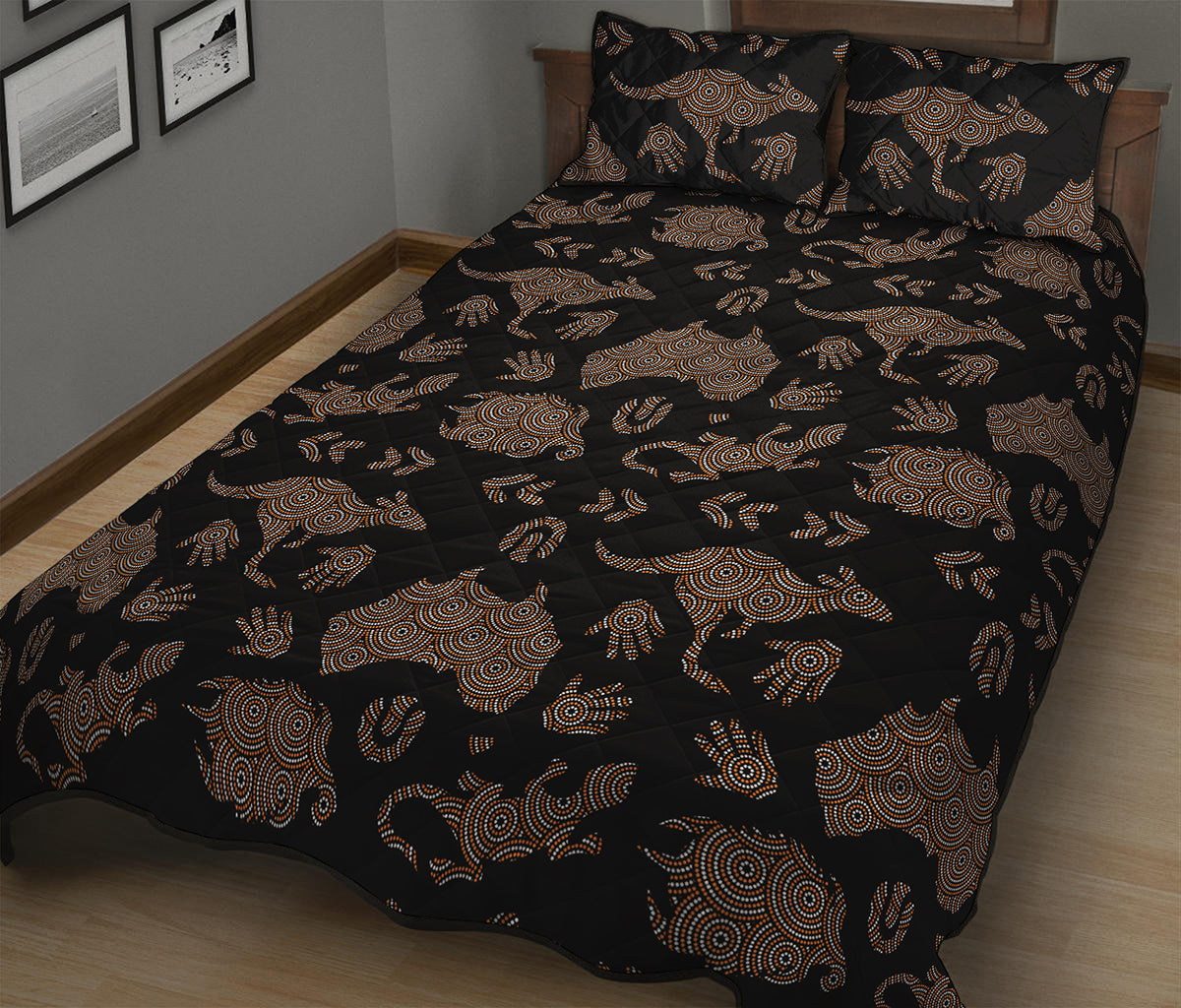 Aboriginal Australian Pattern Print Quilt Bed Set