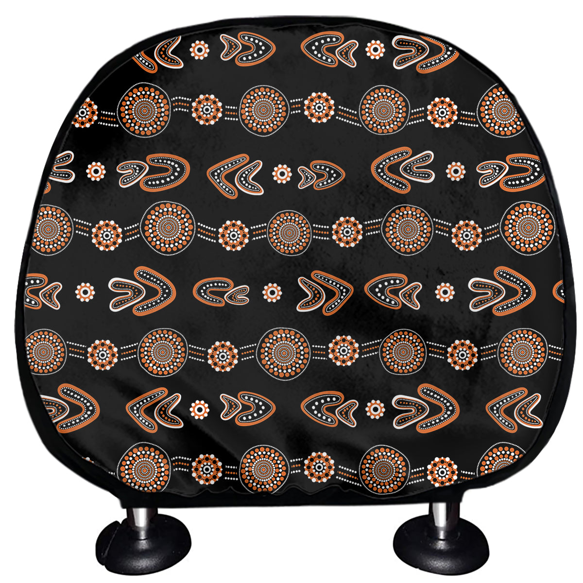 Aboriginal Boomerang Pattern Print Car Headrest Covers