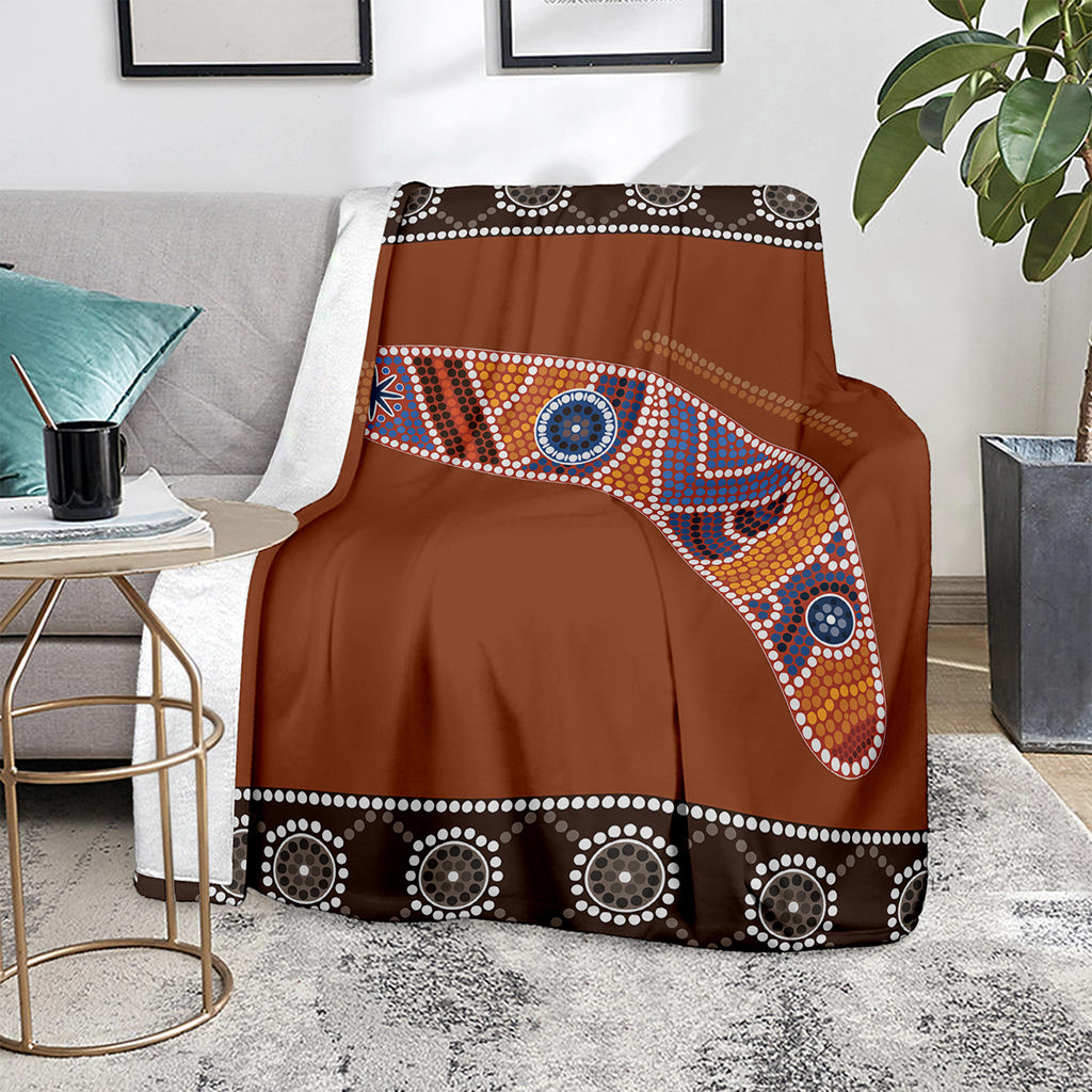 Aboriginal Dot Boomerang Print Blanket
