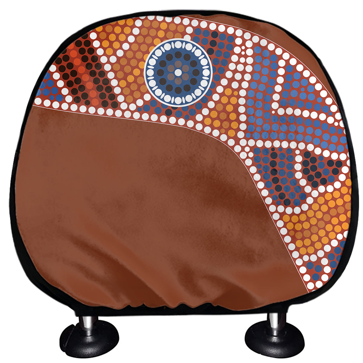 Aboriginal Dot Boomerang Print Car Headrest Covers