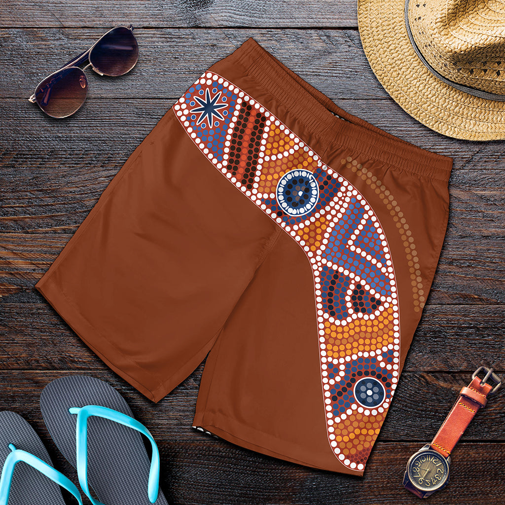 Aboriginal Dot Boomerang Print Men's Shorts