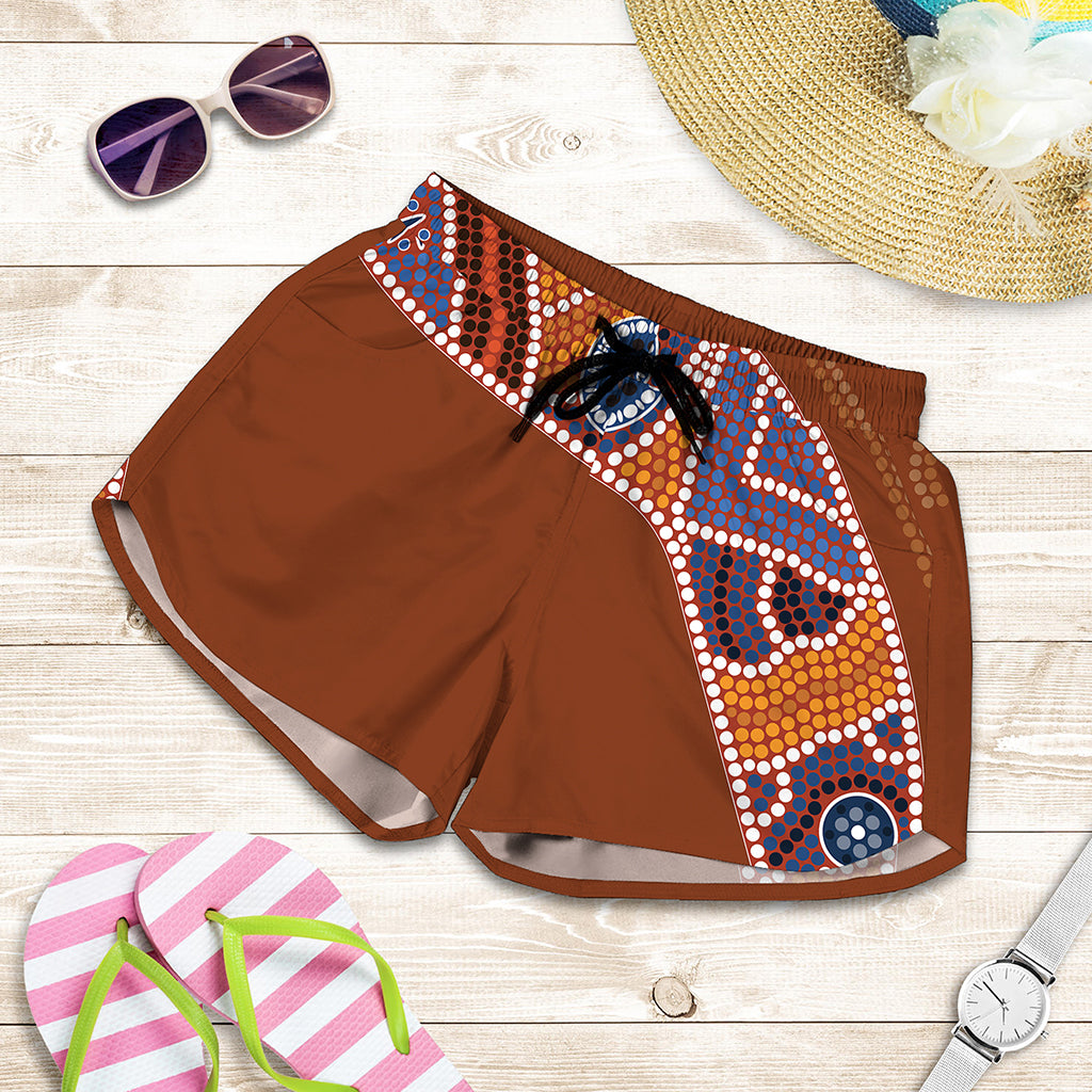 Aboriginal Dot Boomerang Print Women's Shorts