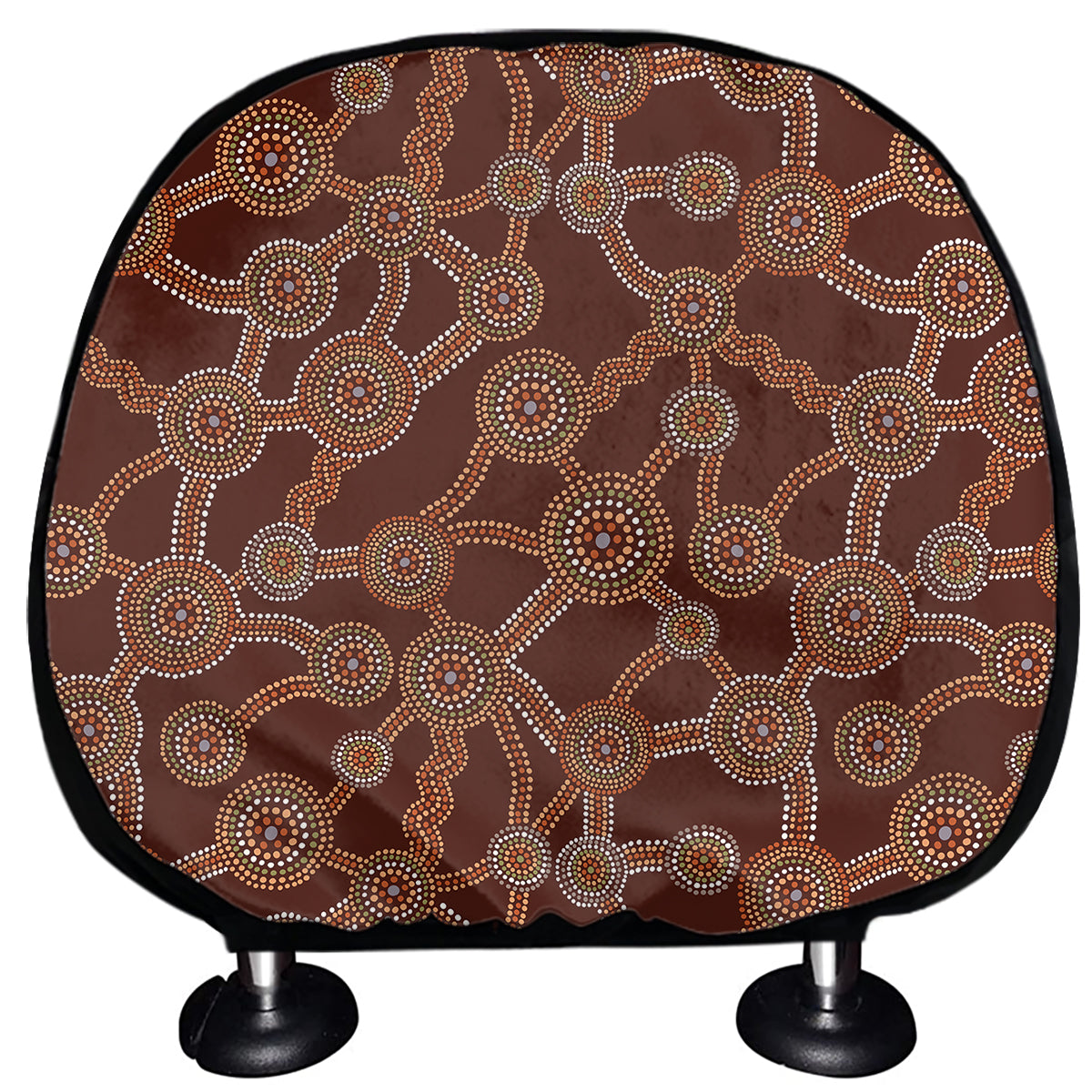 Aboriginal Indigenous Dot Pattern Print Car Headrest Covers