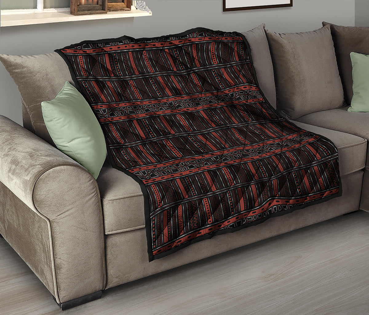 Aboriginal Indigenous Pattern Print Quilt