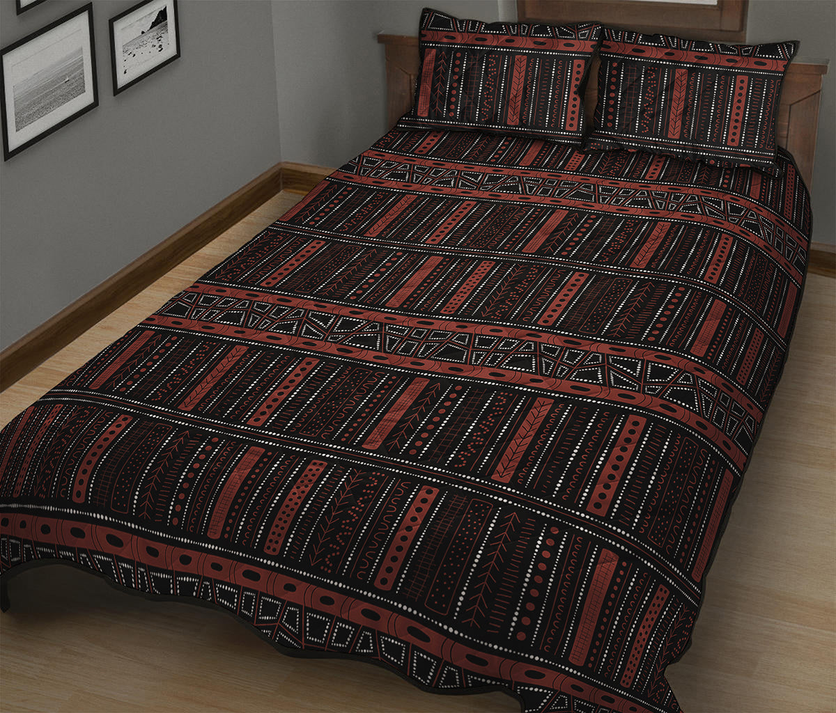 Aboriginal Indigenous Pattern Print Quilt Bed Set