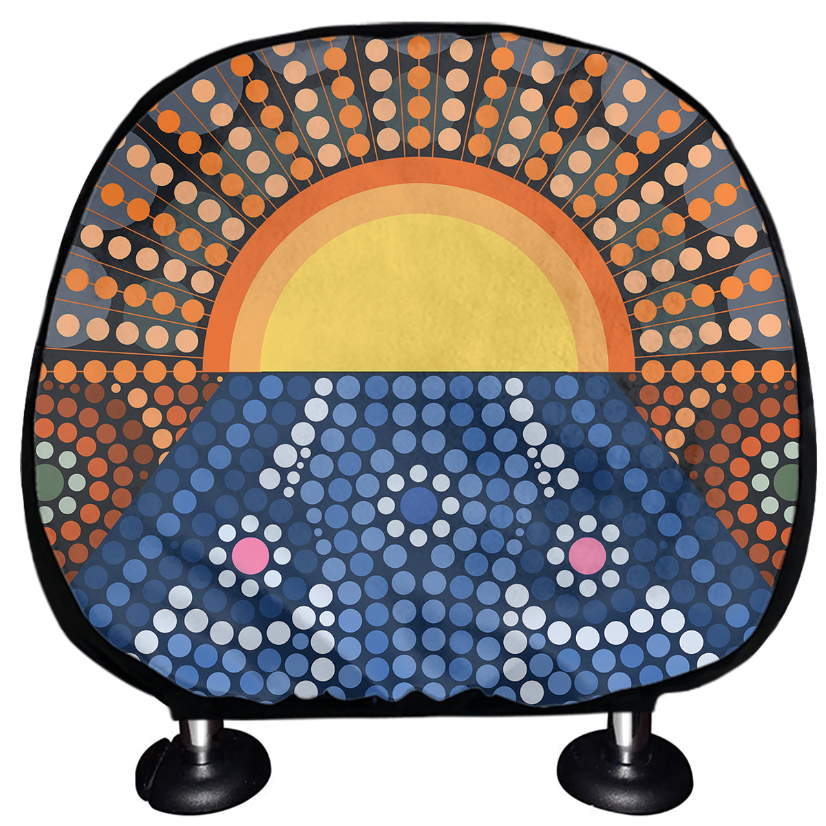 Aboriginal Indigenous Sunset Art Print Car Headrest Covers
