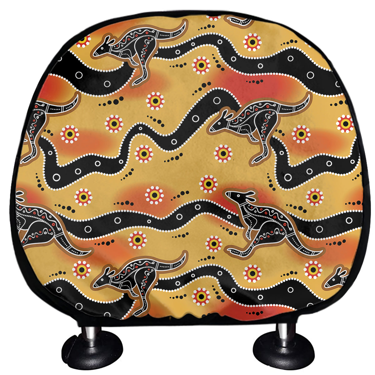 Aboriginal Kangaroo Pattern Print Car Headrest Covers