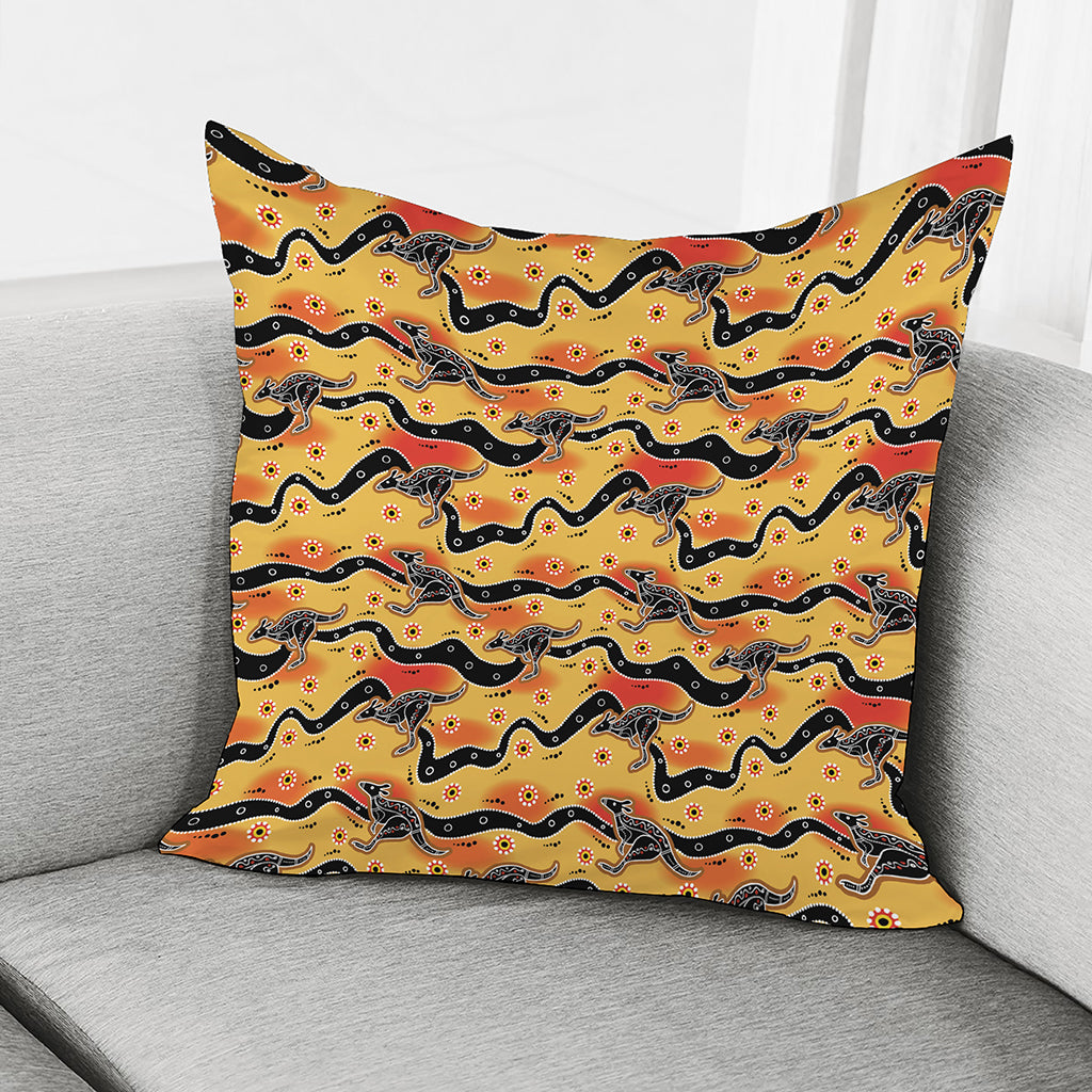 Aboriginal Kangaroo Pattern Print Pillow Cover