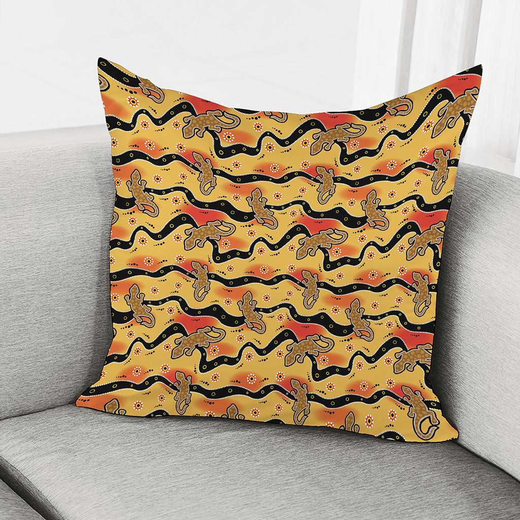 Aboriginal Lizard Pattern Print Pillow Cover