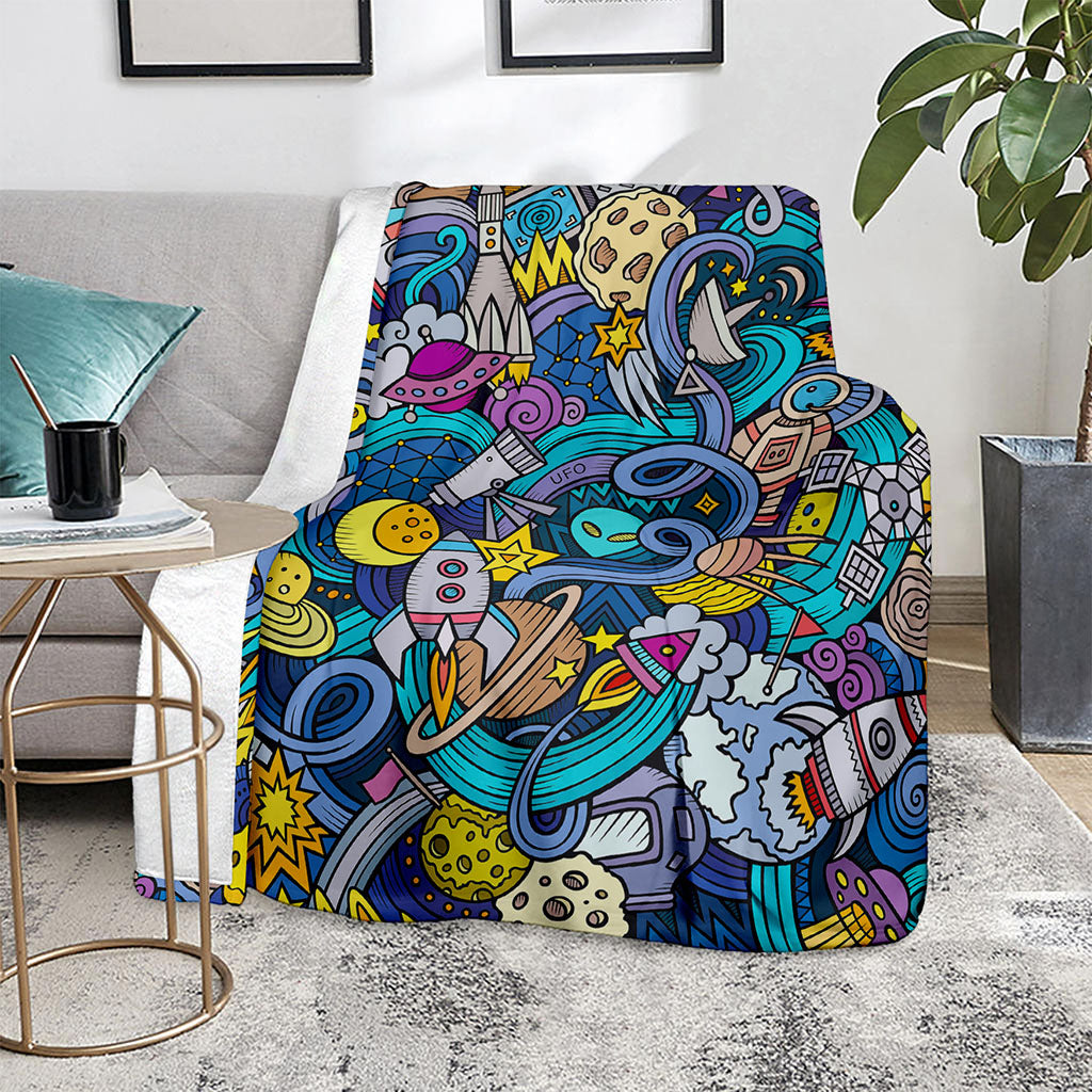Abstract Cartoon Galaxy Space Print Blanket