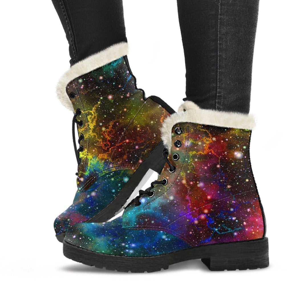 Abstract Colorful Galaxy Space Print Comfy Boots GearFrost