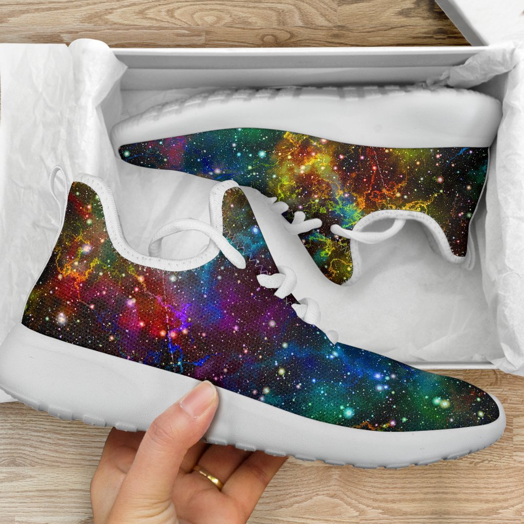 Abstract Colorful Galaxy Space Print Mesh Knit Shoes GearFrost