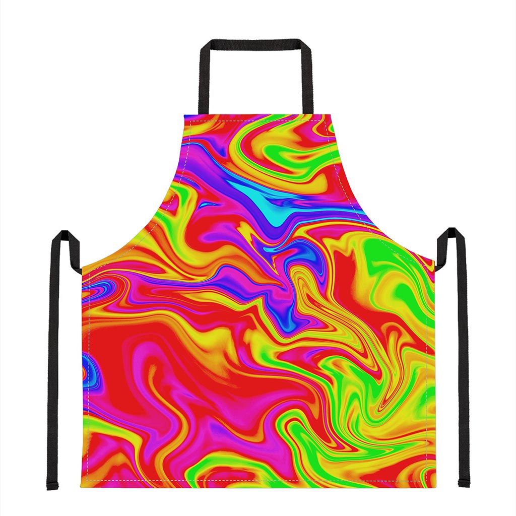 Abstract Colorful Liquid Trippy Print Apron