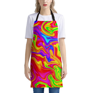 Abstract Colorful Liquid Trippy Print Apron