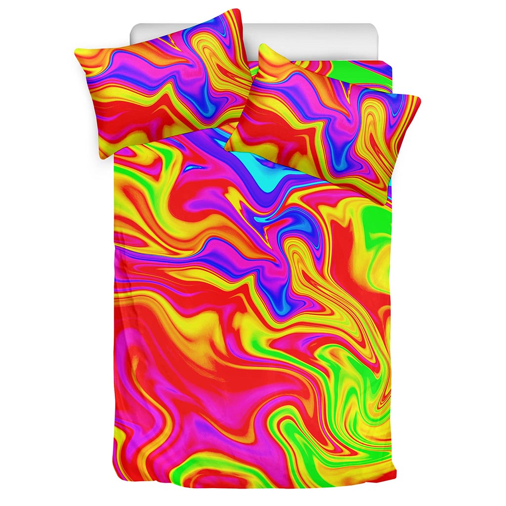 Abstract Colorful Liquid Trippy Print Duvet Cover Bedding Set
