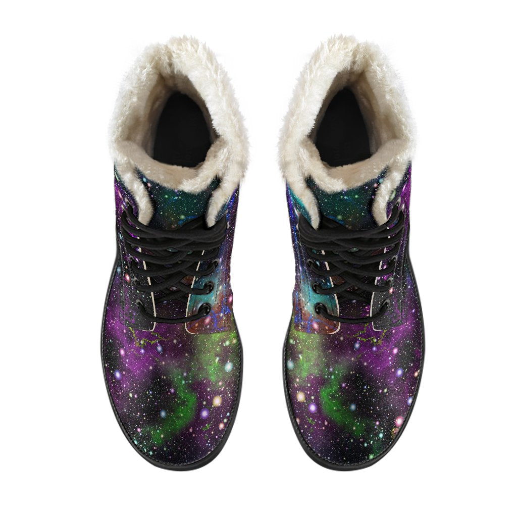 Abstract Dark Galaxy Space Print Comfy Boots GearFrost