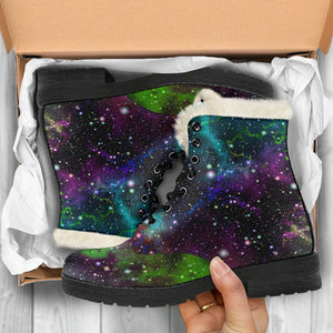 Abstract Dark Galaxy Space Print Comfy Boots GearFrost