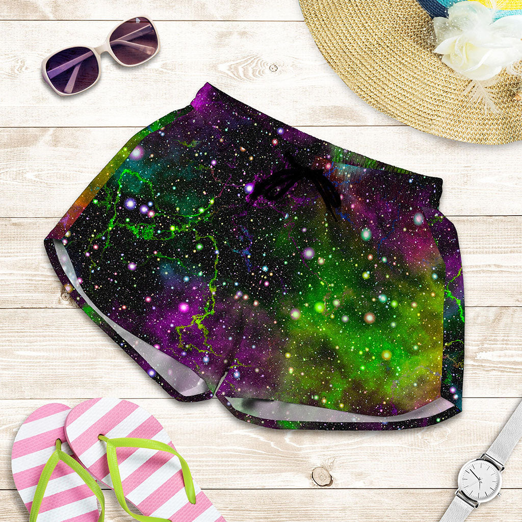 Abstract Dark Galaxy Space Print Women's Shorts