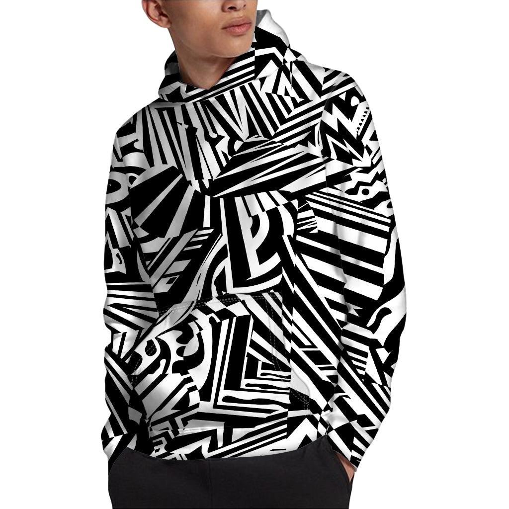 Abstract Dazzle Pattern Print Pullover Hoodie