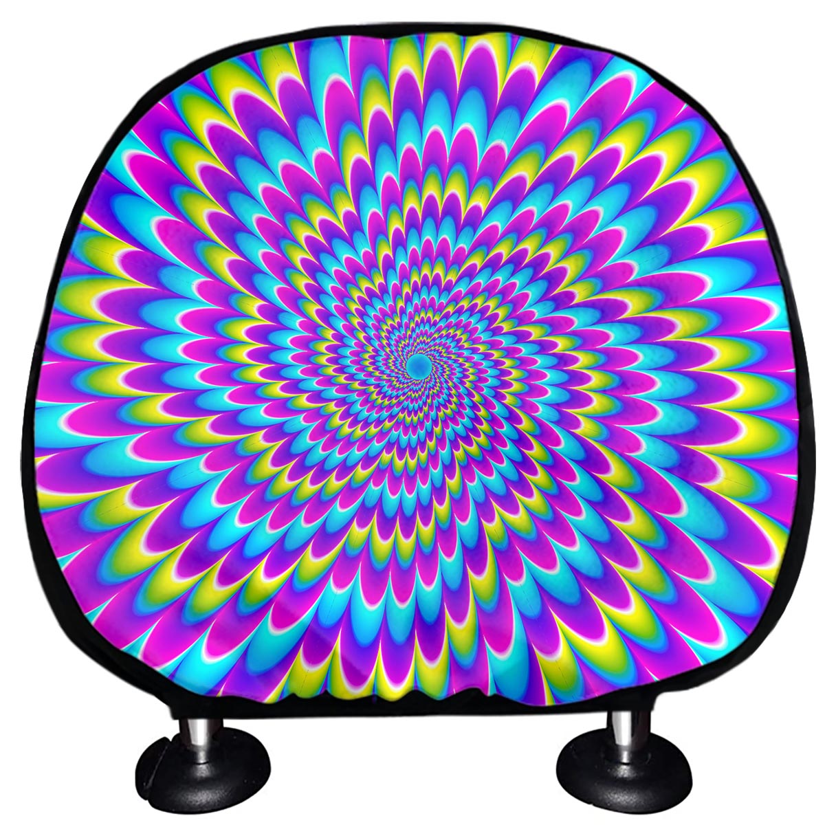 Abstract Dizzy Moving Optical Illusion Car Headrest Covers
