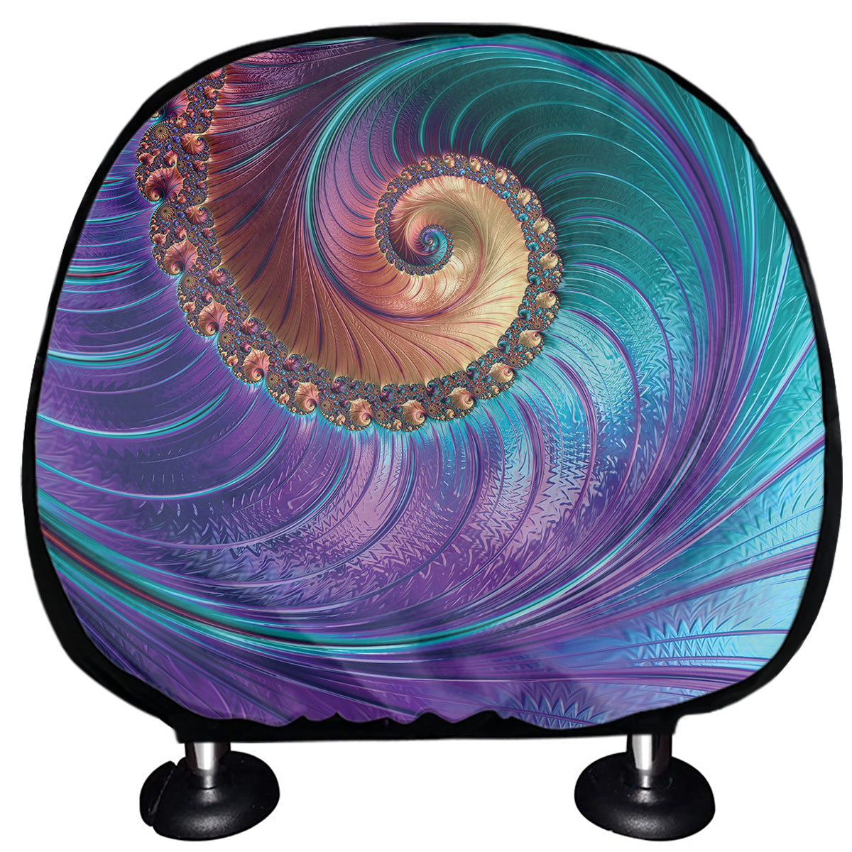 Abstract Fractal Print Car Headrest Covers