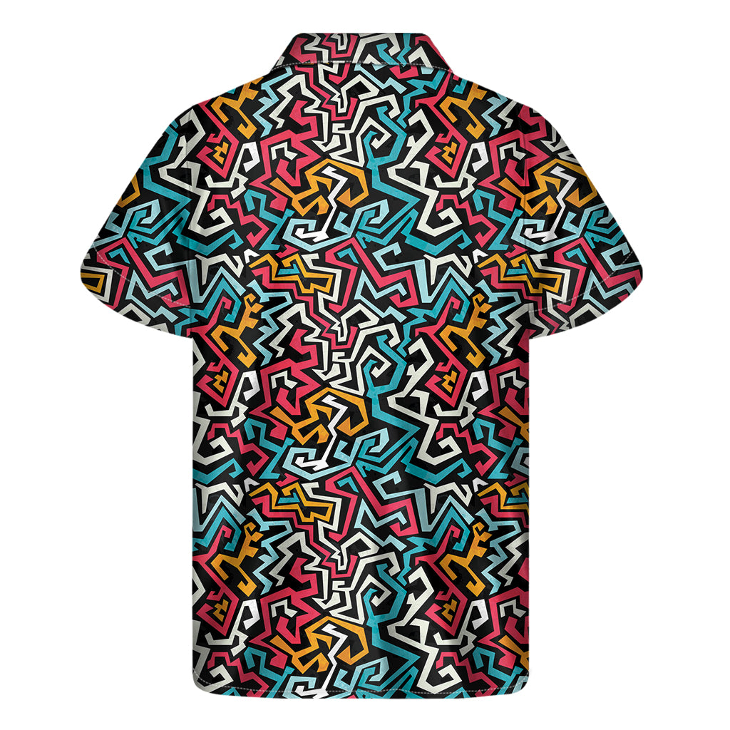 Abstract Funky Pattern Print Men's Short Sleeve Shirt
