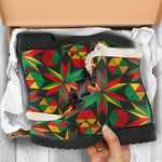 Abstract Geometric Reggae Pattern Print Comfy Boots GearFrost