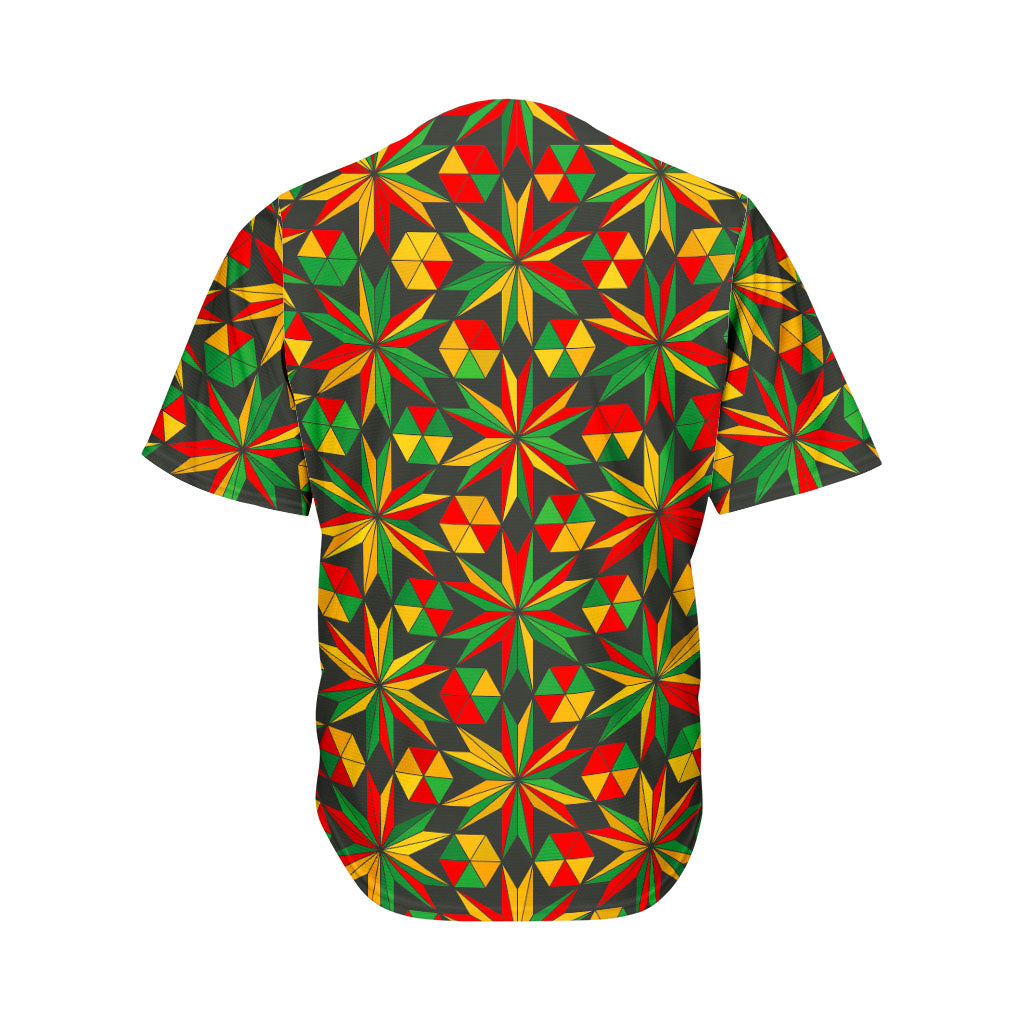 Abstract Geometric Reggae Pattern Print Men's Baseball Jersey