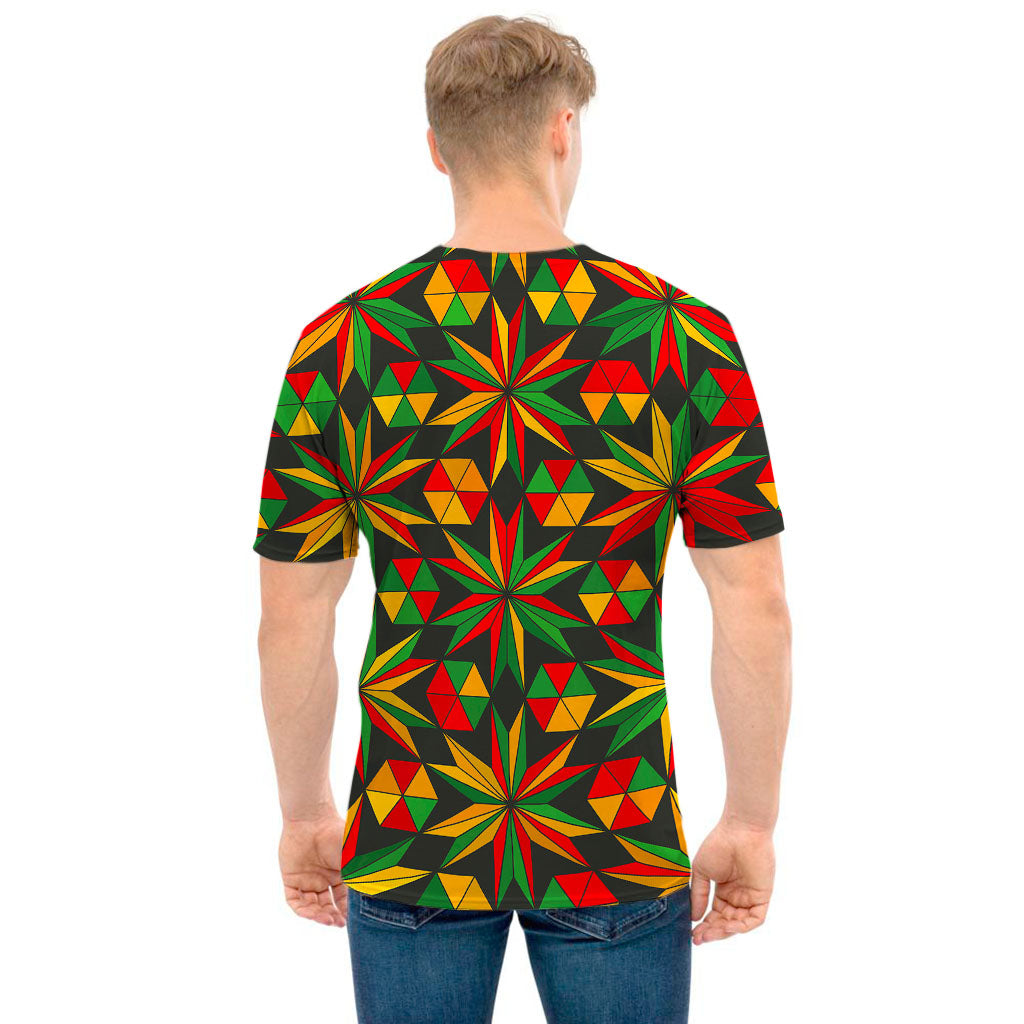 Abstract Geometric Reggae Pattern Print Men's T-Shirt