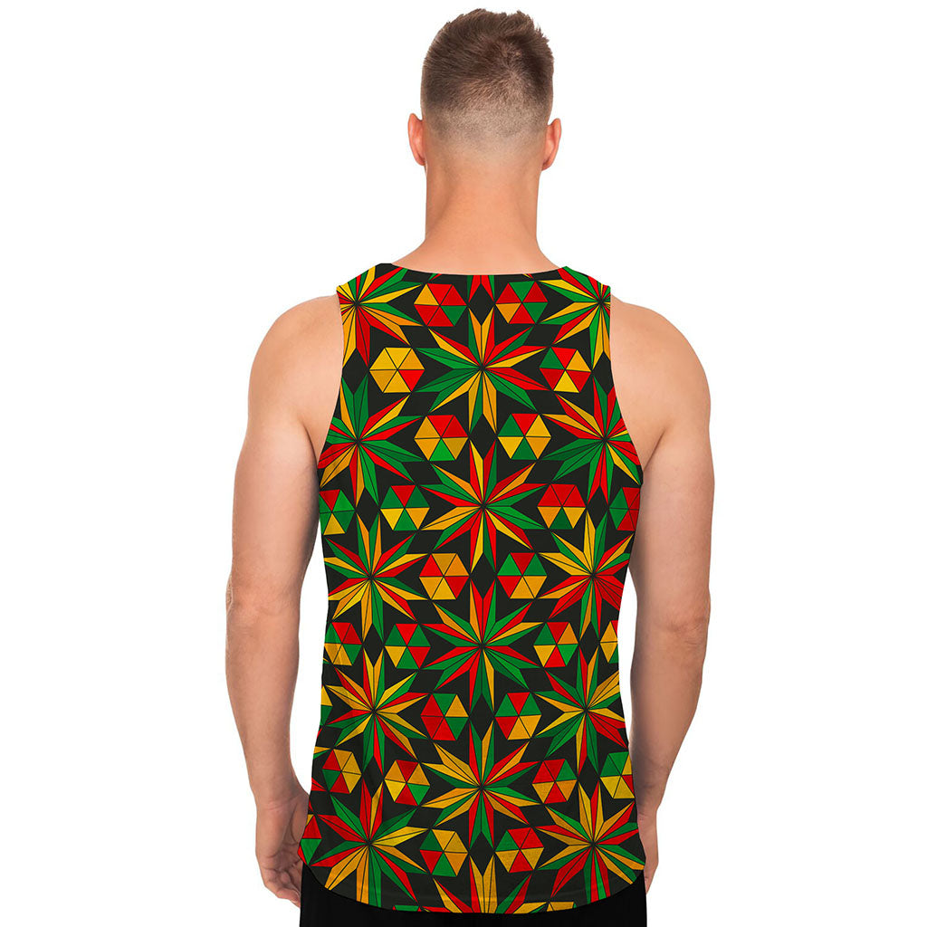 Abstract Geometric Reggae Pattern Print Men's Tank Top