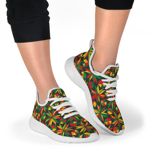 Abstract Geometric Reggae Pattern Print Mesh Knit Shoes GearFrost