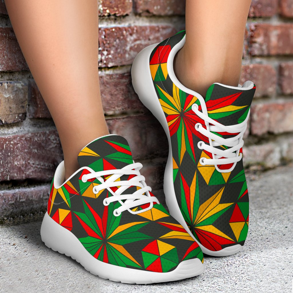 Abstract Geometric Reggae Pattern Print Sport Shoes GearFrost