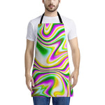 Abstract Holographic Liquid Trippy Print Apron