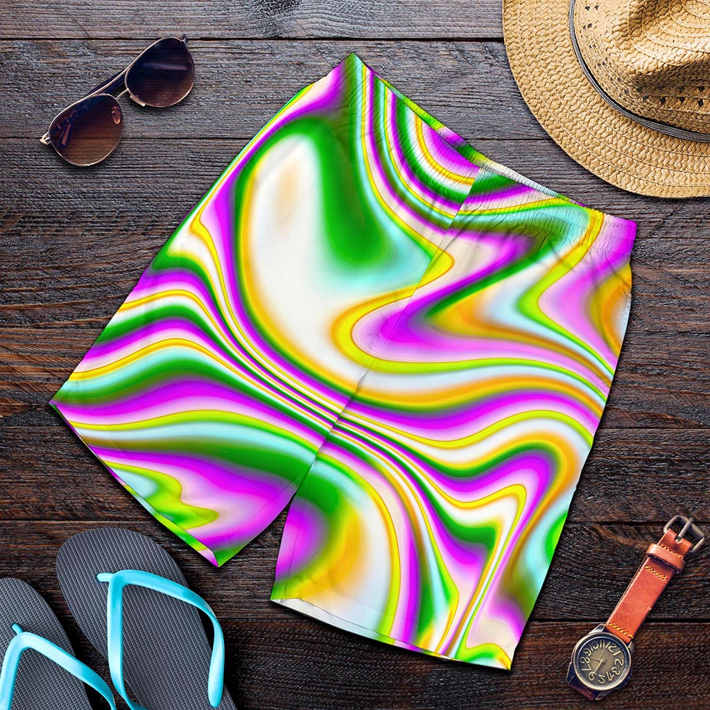 Abstract Holographic Liquid Trippy Print Men's Shorts