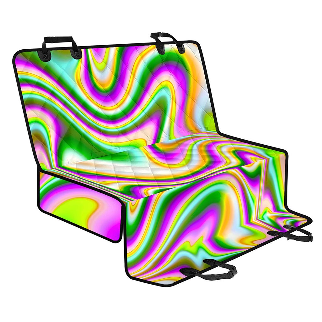 Abstract Holographic Liquid Trippy Print Pet Car Back Seat Cover