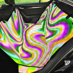 Abstract Holographic Liquid Trippy Print Pet Car Back Seat Cover