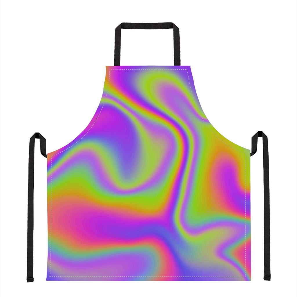 Abstract Holographic Trippy Print Apron
